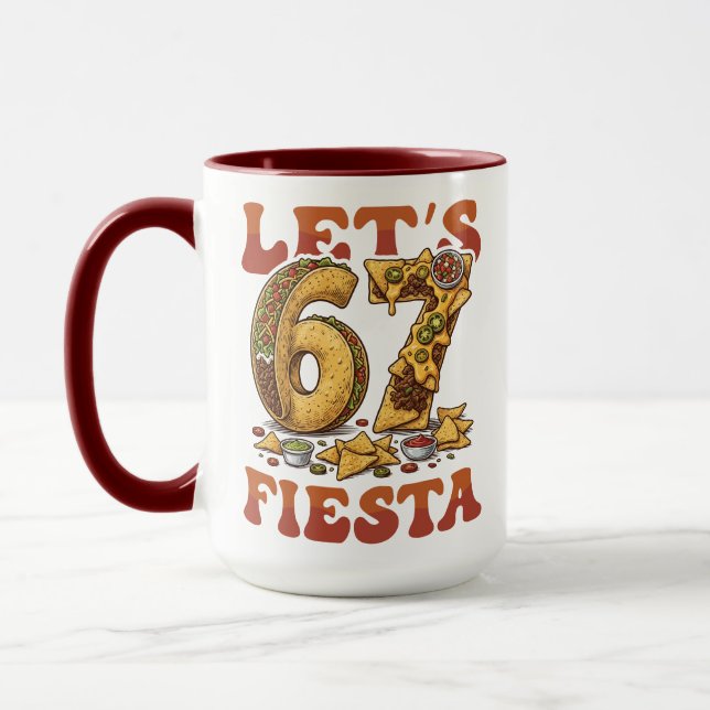 Caneca Vamos 67 Festa Engraçada Cinco De Mayo Taco Nacho  (Esquerda)