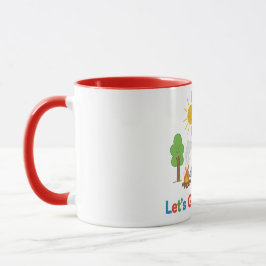 Caneca Vamos Acampar Arte de Tenda de Lápis para Crianças
