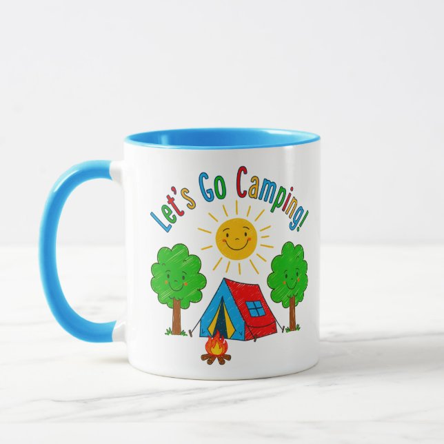 Caneca Vamos Acampar Desenho de Crianças (Esquerda)