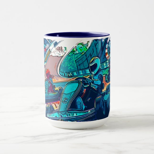 Caneca Vamos Corrida! - Pilotos de Kart (Centro)