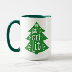 Caneca Vamos Ficar Bêbados, Floco de Neve de Natal Árvore