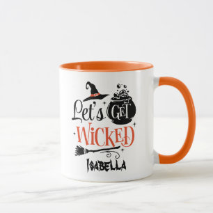 Caneca Vamos Ficar Malvados Laranja Moderno e Preto de Ha