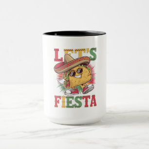 Caneca Vamos Fiesta Taco Design de Diversão Cinco de Mayo