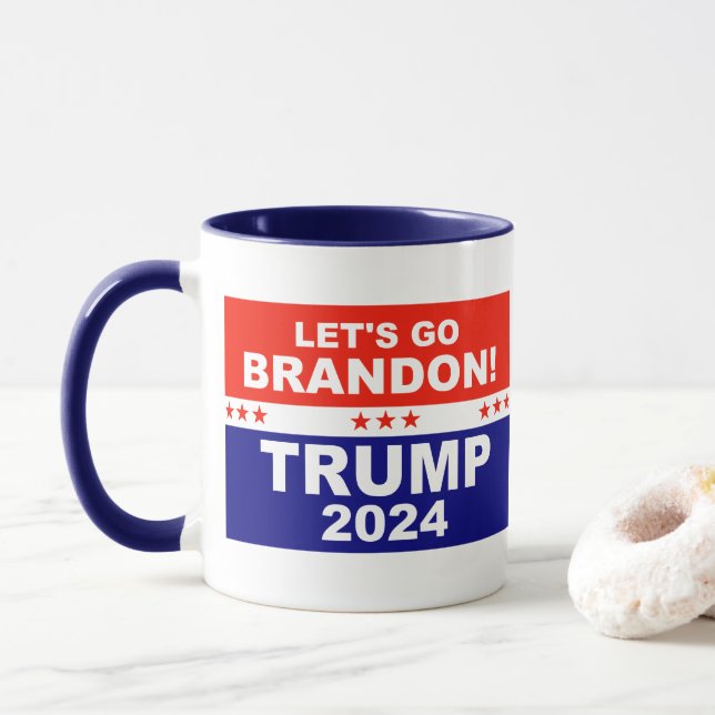 Caneca Vamos ir Brandon TRUMP 2024 (Com Donut)