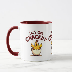 Caneca Vamos Quebrar o Ovo Fazenda de Frango Engraçada Pi