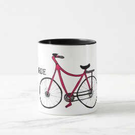 Caneca Vamos vai andar de bicicleta, desenho de bicicleta