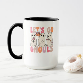 Caneca Vamos Vai Ghouls Groovy Ghost Com Flores Vintage