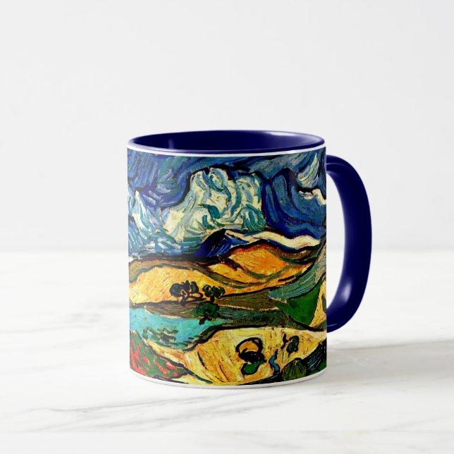 Caneca Van Gogh - A paisagem da montanha Les Alpilles (Frente Esquerda)