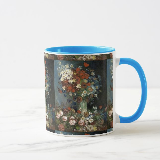 Caneca Van Gogh ainda vive com flores e Rosas (Direita)