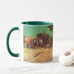 Caneca Van Gogh; Encampamento de ciganos com caravanas