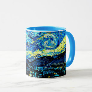 Caneca Van Gogh - Noite Estrelada, pintura famosa,