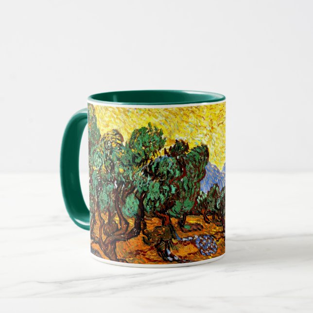 Caneca Van Gogh - Oliveiras com Céu Amarelo e Sol (Frente Esquerda)