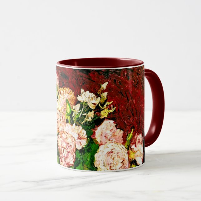 Caneca Van Gogh Peonies e Rosas (Frente Esquerda)