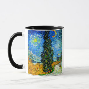 Caneca Van Gogh Road com Cypress e Star