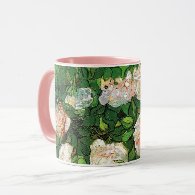 Caneca Van Gogh - Rosas Rosa (Frente Esquerda)