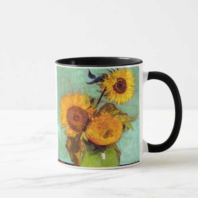 Caneca Van Gogh - Três Girassóis Em Um Vaso - Belas Artes (Direita)