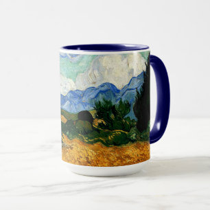 Caneca Van Gogh - Wheatfield com Cypress Tree