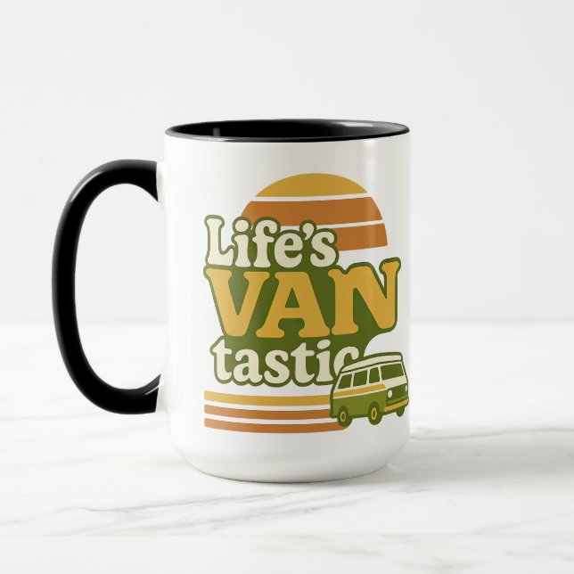 Caneca VANtastic Retro 70s Van Graphic da vida (Esquerda)