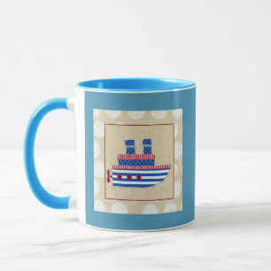 Caneca Vapor com Propeller e Bandeiras Azuis