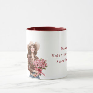 Caneca Vaqueira Rosas Rosa Dia dos Namorados