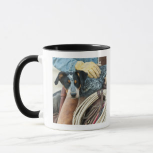 Caneca Vaqueiro e cão no cavalo