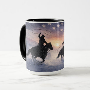 Caneca Vaqueiros Country Western de Cordas na Neve