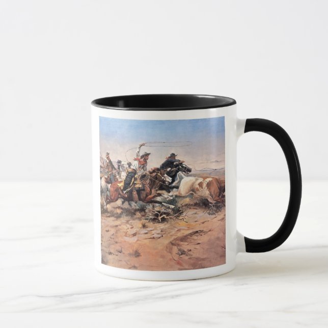 Caneca Vaqueiros que roping um boi, 1897 (óleo em canvas) (Direita)