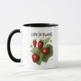 Caneca Variedades de morango de linhagem branca A vida é