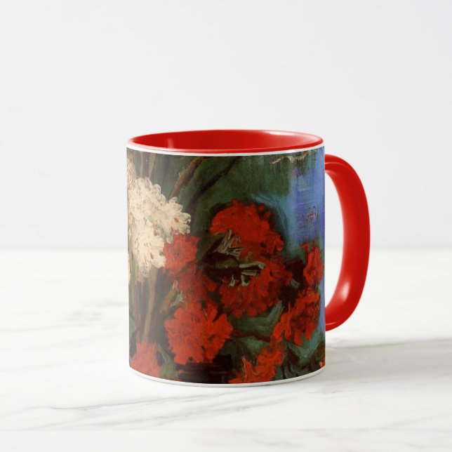 Caneca Vase com cravos por Vincent van Gogh (Frente Esquerda)