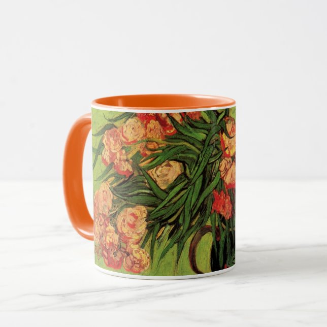 Caneca Vase com Oleanders e Livros de Vincent van Gogh (Frente Esquerda)