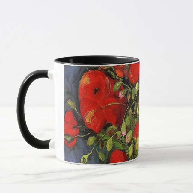 Caneca Vase com papas vermelhos Vincent van Gogh. (Esquerda)