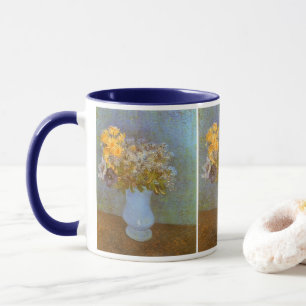 Caneca Vaso de Lilases, Margaridas e Anêmonas de Vincent 