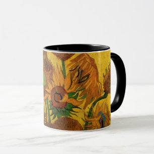 Caneca Vaso de Natureza-Morta com 15 Girassóis Vincent va