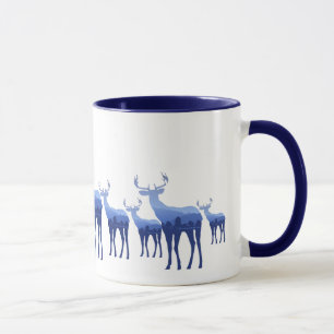 Caneca Veado Azul De Mug-Dois-Tom/Elk