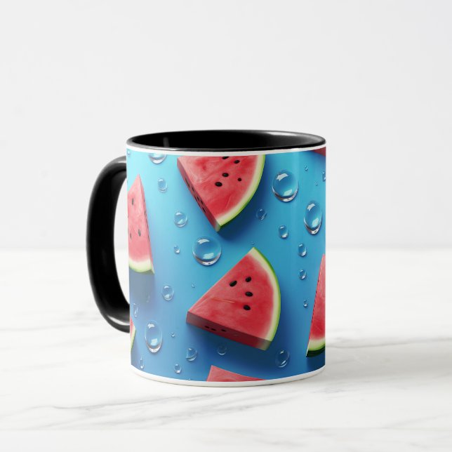 Caneca Vegan Cartoon Frutas Fatia de Melancia Cuta (Frente Esquerda)