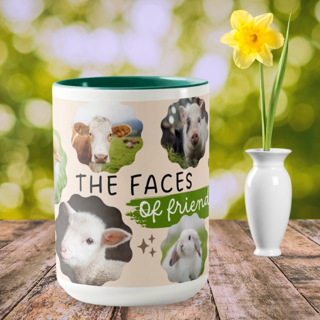 Caneca Vegan Faces de Amigos Café Mug (Criador carregado)