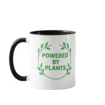 Caneca vegana baseada em plantas preto e branco