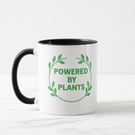 Caneca vegana baseada em plantas preto e branco