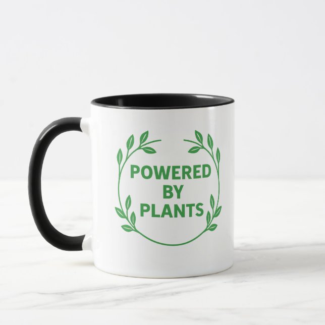 Caneca vegana baseada em plantas preto e branco (Esquerda)