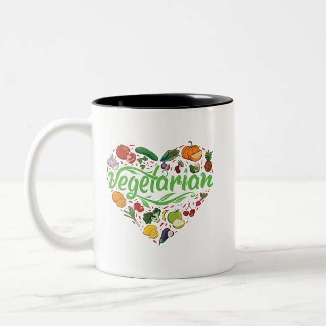 Caneca Vegetariana com Forma de Coração (Esquerda)