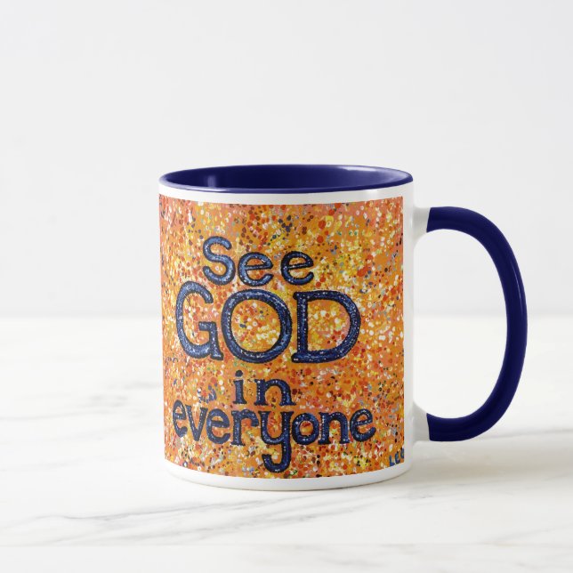 Caneca Veja o deus em todos (Direita)