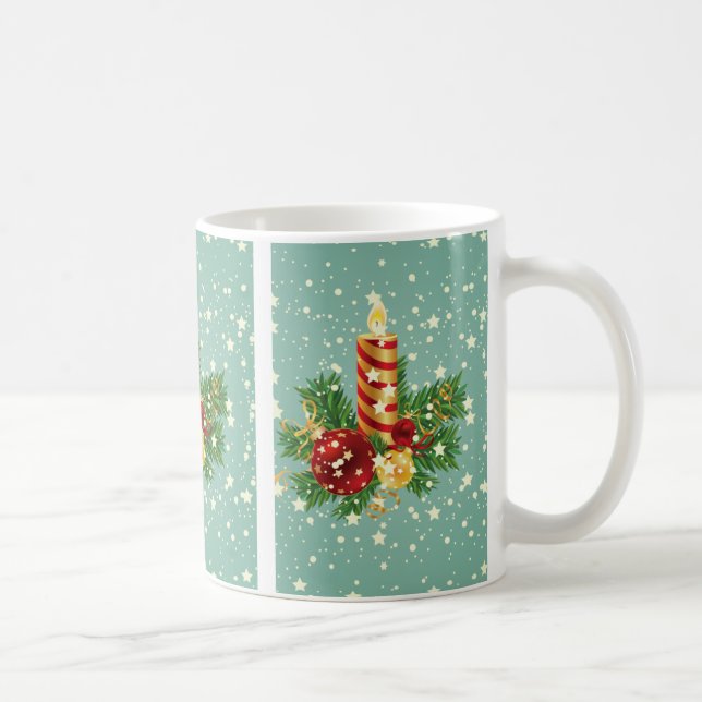 Caneca Vela De Natal E Flocos De Neve (Direita)
