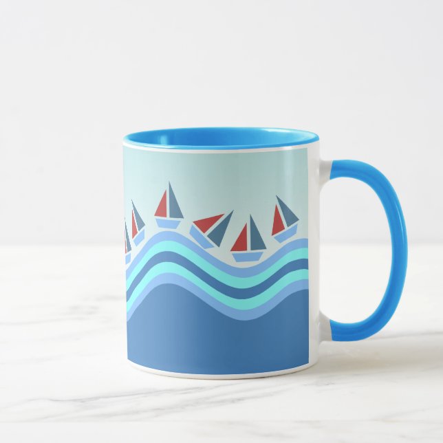Caneca Veleiros e ondas (Direita)