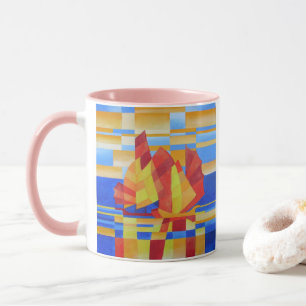 Caneca Velejar nos Sete Mares Tão Azul Abstrato Cubist