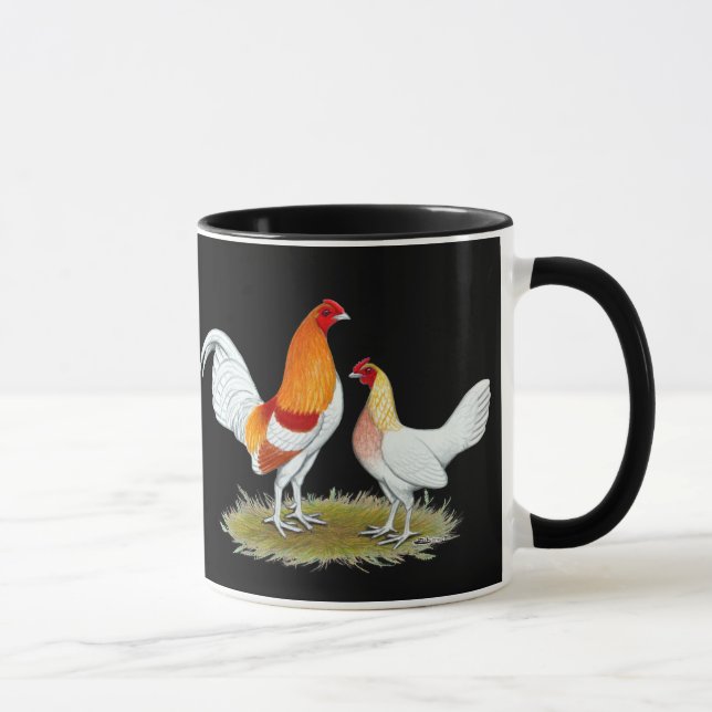 Caneca Velho Jogo Inglês Bantam: Estilo Vermelho (Direita)
