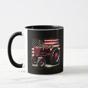 Caneca Velho Trator Cub Farmall Bandeira Americana Patrió