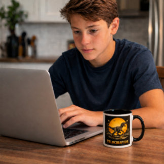 Caneca Velociraptor Dinossauro Pré-Histórico Lua