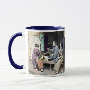 Caneca Vendedor de Tecidos do Japão 1870
