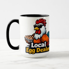 Caneca Vendedor local de ovos, gângster, galo.