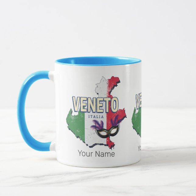 Caneca Veneto Itália Retro Região Mapa Vintage Souvenir (Esquerda)